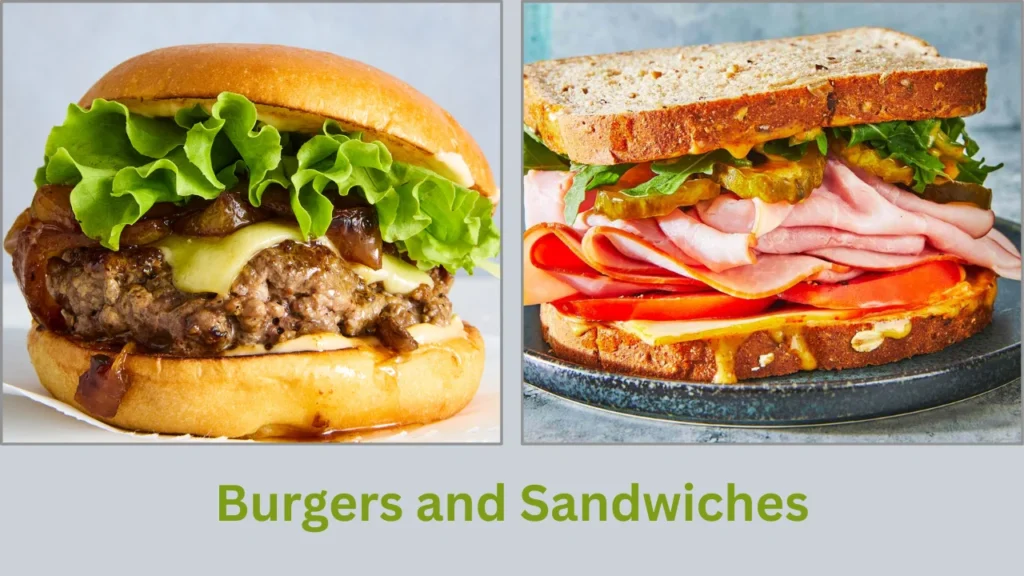 taps public house menu Burgers and Sandwiches