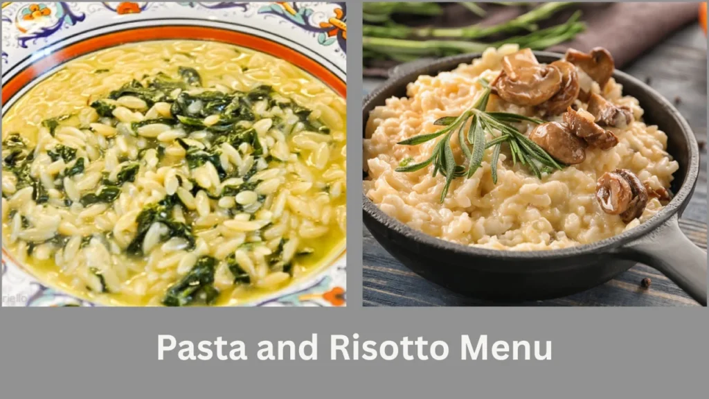 the charles brasserie & bar menu Pasta and Risotto Menu