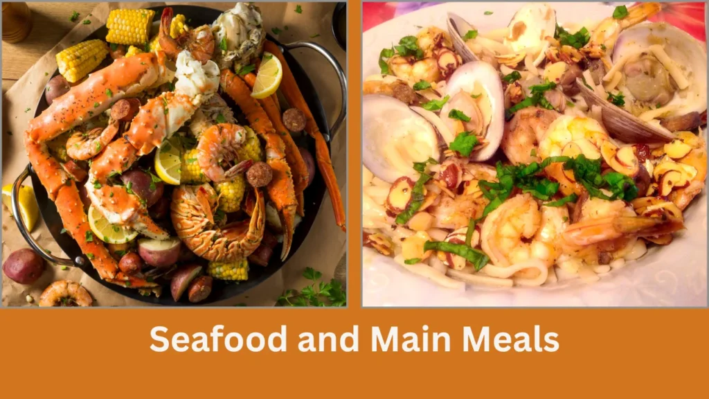 the rustic olive menu Seafood and Main Meals