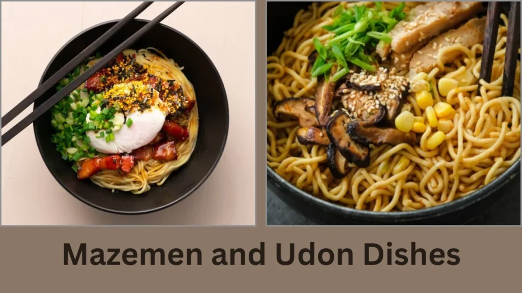 shushuto menu Mazemen and Udon Dishes