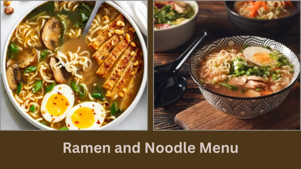 manga bistro menu Ramen and Noodle Menu